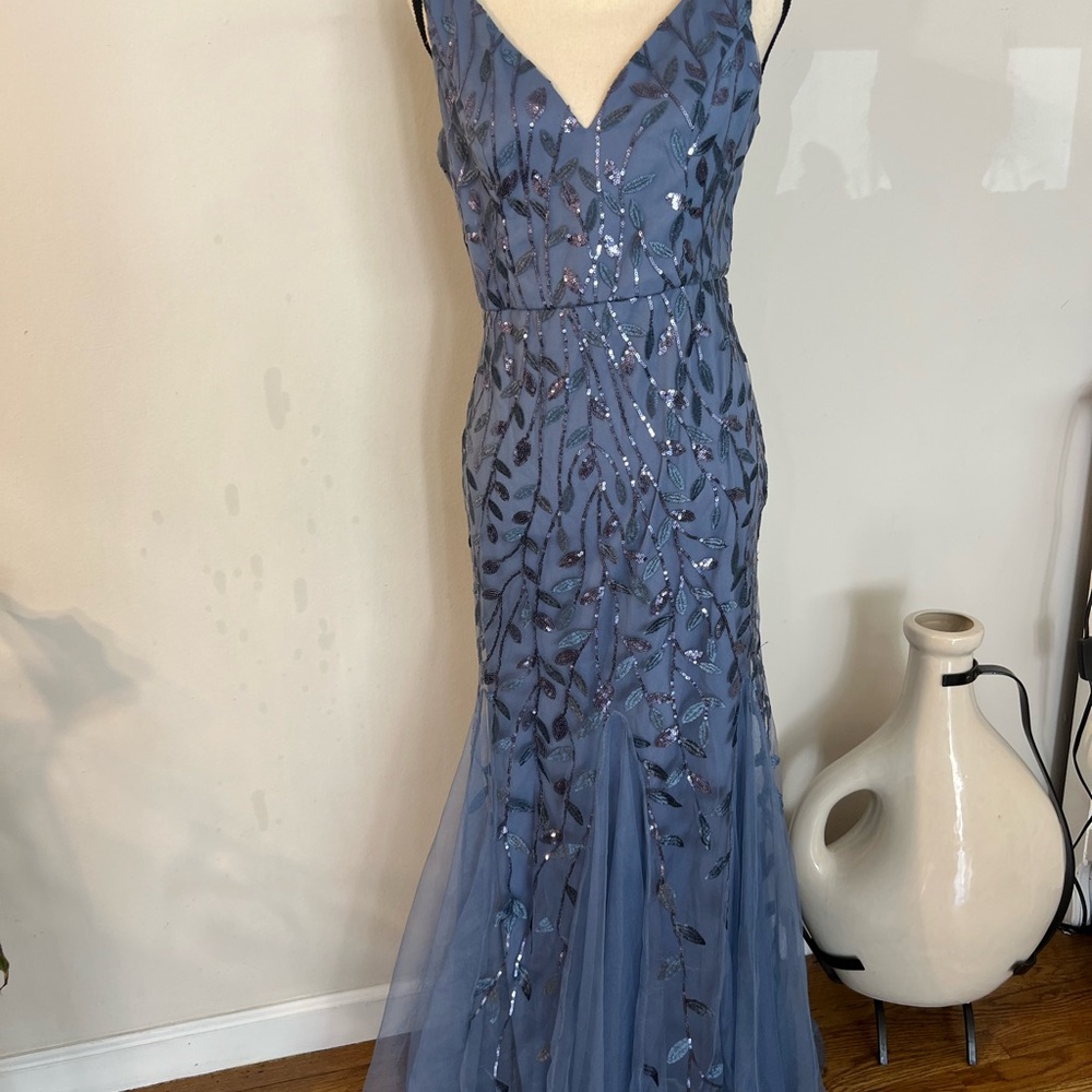 Ever Pretty Slate Blue Embellished Maxi Dress - Picture 9 of 15